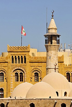 Minaret of the Emir Assaf Mosque in the historic centre of Beirut, Lebanon, Middle East, Asia