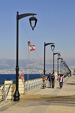 Street scene, Corniche, Beirut, Lebanon, Middle East, Asia