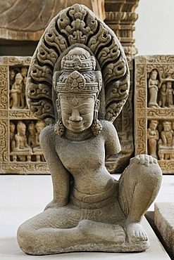 Statue from the Buddhist center of Dong Duong, Cham Museum, Da Nang, Vietnam, Southeast Asia