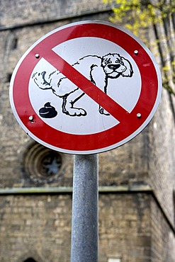 Prohibition sign, no dog waste, Quedlinburg, Saxony-Anhalt, Germany, Europe