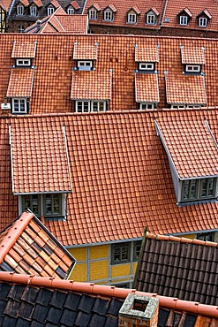 Roofs at Quedlinburg, Saxony-Anhalt, Germany, Europe