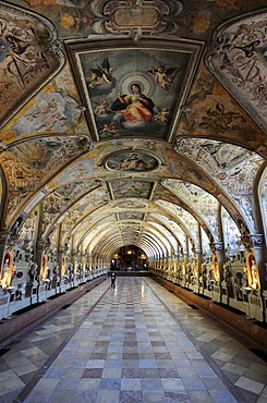 Antiquarium, Muenchner Residenz royal palace, home of the Wittelsbach regents until 1918, Munich, Bavaria, Germany, Europe