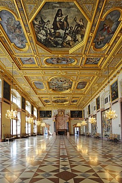 Kaisersaal Imperial Hall, Muenchner Residenz royal palace, home of the Wittelsbach regents until 1918, Munich, Bavaria, Germany, Europe