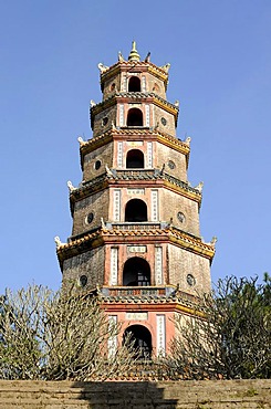 Phuoc Duyen Tower, Thien Mu Pagoda, Hue, North Vietnam, Vietnam, Southeast Asia, Asia