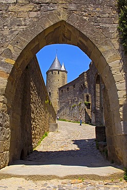 La Cite, medieval fortified town, Carcassonne, Aude, Languedoc-Roussillon, France, Europe