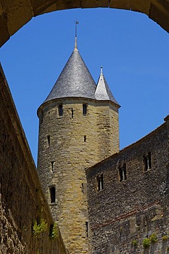 La Cite, medieval fortified town, Carcassonne, Aude, Languedoc-Roussillon, France, Europe