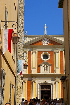 Cathedral, old town, Antibes, Provence-Alpes-Cote d'Azur, French Riviera, France, Europe