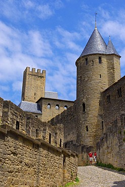 La Cite, medieval fortified town, Carcassonne, Aude, Languedoc-Roussillon, France, Europe