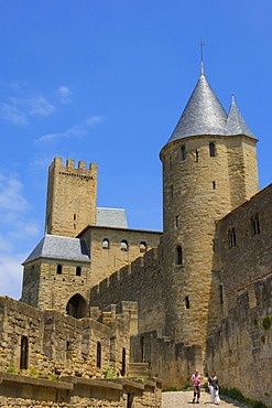 La Cite, medieval fortified town, Carcassonne, Aude, Languedoc-Roussillon, France, Europe