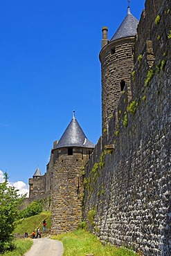 La Cite, medieval fortified town, Carcassonne, Aude, Languedoc-Roussillon, France, Europe