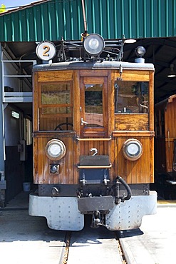 Train in the station of Soller, Majorca, Balearic Islands, Spain, Europe