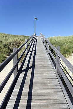 Cordwood bridgeway across the dunes, Zoutelande, Walcheren peninsula, Zeeland province, Netherlands, Benelux, Europe