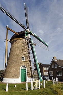 Historic windmill, Zoutelande, Walcheren, Zeeland, Netherlands, Benelux, Europe