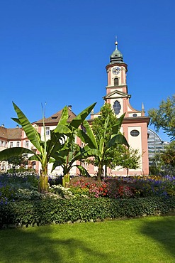 Church of Schloss Mainau castle on Mainau flowering island, Lake Constance, Baden-Wuerttemberg, Germany, Europe