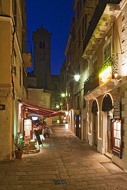 Bonifacio at night, Corsica, France, Europe