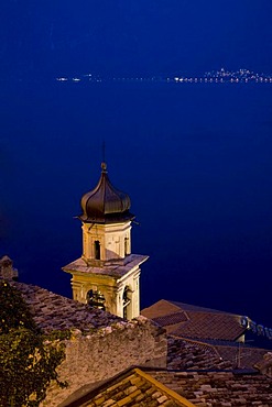 Church of Limone in the evening, Lake Garda, Lombardy, Italy, Europe