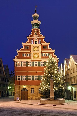 Old town hall at Christmas, Esslingen am Neckar, Baden-Wuerttemberg, Germany, Europe