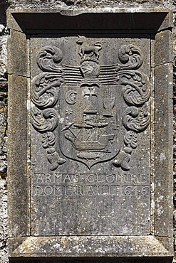 Relief in the monastery ruins, Ross Abbey near Headford, County Galway, Connacht, Republic of Ireland, Europe