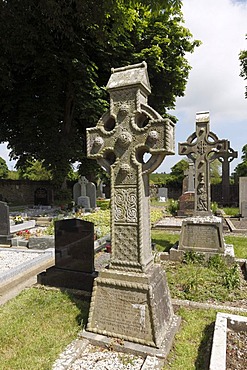 Celtic crosses on the cemetery, Monasterboice monastery, County Louth, Leinster province, Republic of Ireland, Europe