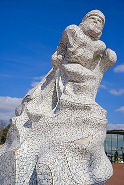 Captain Scott Memorial, mosaic marble memorial by Jonathan Williams, Antarctic '100', Cardiff Bay, Cardiff, Caerdydd, South Glamorgan, Wales, United Kingdom, Europe