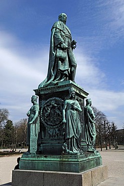 Monument to Grand Duke Karl Friedrich of Baden, 1728-1811, Schlossplatz square, Karlsruhe Baden-Wuerttemberg, Germany, Europe