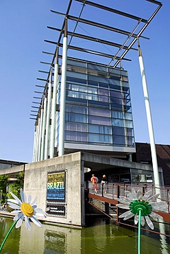 Modern architecture by Jo Coenen, entrance to the Nederlands Architectuur Instituut NAI, Netherlands Architecture Institute, Museumpark, Rotterdam, Zuid-Holland, South-Holland, Netherlands, Europe