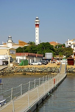 Lighthouse at the Rio Piedras river, El Rompido, Cartaya, Costa de la Luz, Huelva region, Andalucia, Spain, Europe