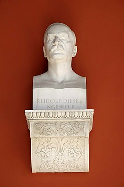 Bust, Rudolf Diesel, engineer, Ruhmeshalle, Hall of Fame, Theresienwiese, Munich, Bavaria, Germany, Europe