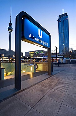 Entrance to the subway at Alexanderplatz, Berlin, Germany, Europe