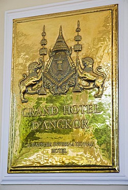 Coat of Arms, Colonial Hotel, Grand Hotel de Angkor, Siem Reap, Cambodia, Southeast Asia, Asia