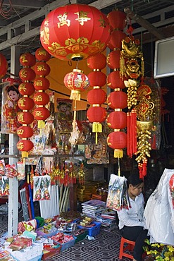 Chinese shop, Old Market, Psar Chas, Siem Reap, Cambodia, Indochina, Southeast Asia, Asia