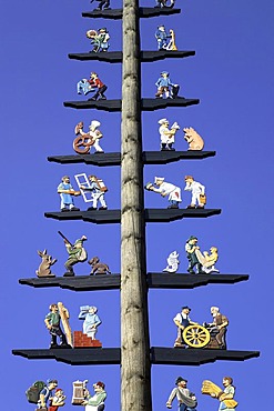 Bavarian maypole, Prien, Chiemgau, Upper Bavaria, Germany, Europe