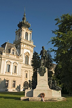 Statue of Count Gyorgy Festetics outside Baroque Festetics Palace, Keszthely, Hungary, Europe