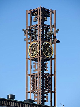 Tower above town hall, Kiruna, Lapland, Northern Sweden, Sweden, Europe