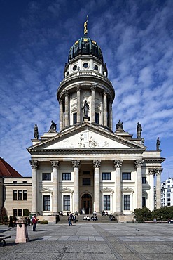 Franzoesischer Dom cathedral on Gendarmenmarkt square, Mitte district, Berlin, Germany, Europe