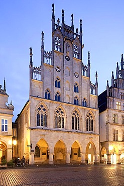 Historic City Hall, Prinzipalmarkt square, Muenster, Westphalia, North Rhine-Westphalia, Germany, Europe