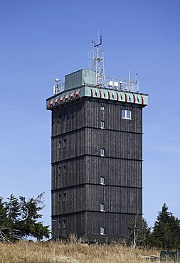 Brockenhaus, former Soviet listening post of the Ministry for State Security, East Germany, Stasi, Brocken, Harz, Saxony-Anhalt, Germany, Europe