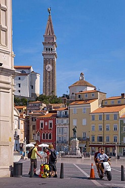 Tartini Square, Piran, Slovenia, Europe