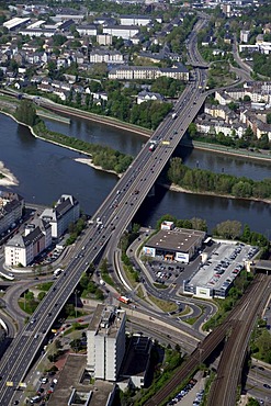 Aerial photo, Europe Bridge, Koblenz, Rhineland-Palatinate, Germany, Europe