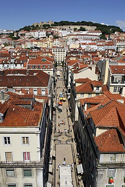 Panoramic view from the Santa Justa Lift, Lisbon, Portugal, Europe