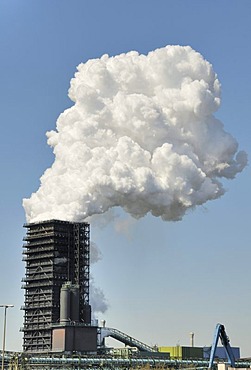 Northern quenching tower of the Schwelgern coke oven plant, ThyssenKrupp Stahl AG, factory premises Hamborn, Schwelgern Duisburg, North Rhine-Westphalia, Germany, Europe