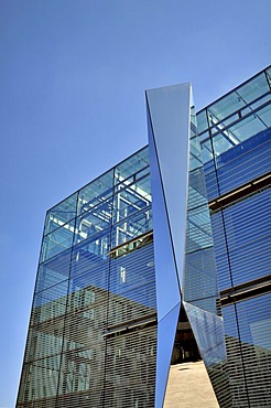 POLYLIT by Carsten Nicolai, in the back the glass cube of the art museum, Kleiner Schlossplatz square, Stuttgart, Baden-Wuerttemberg, Germany, Europe