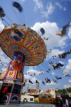 Chairoplane, spring festival, Theresienwiese, Munich, Bavaria, Germany, Europe