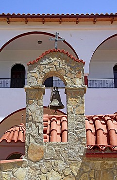 Bell tower, Moni Kalivianis convent, orphanage, girl boarding school and retirement home, Crete, Greece, Europe