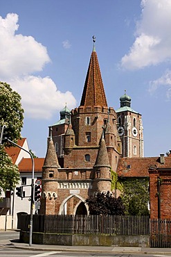 Kreuztor gate tower, landmark, Ingolstadt, Bavaria, Germany, Europe