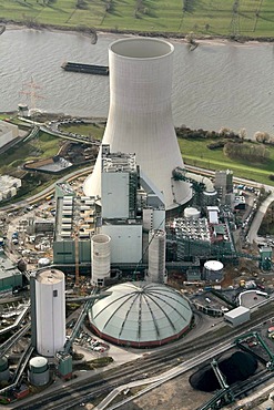 Aerial photo, STEAG EVONIK coal power station Walsum, building site, Duisburg, Rhein, North Rhine-Westphalia, Ruhr, Germany, Europe