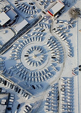 Aerial photo, Bockum-Hoevel Automeile Potthoff, car dealer, Hamm, Ruhr area, North Rhine-Westphalia, Germany, Europe