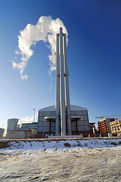 Cogeneration plant in the Hafencity of Hamburg, Germany, Europe