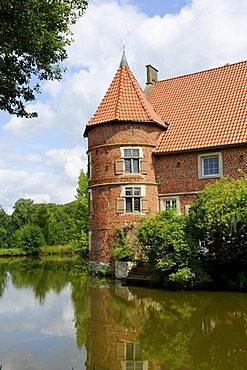 Haus Voegeding moated castle, Muenster, North Rhine-Westphalia, Germany, Europe