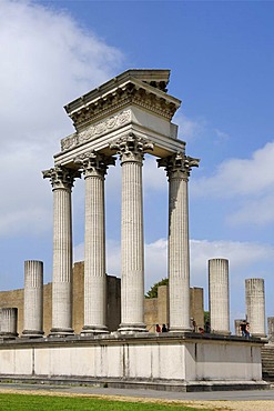 Hafentempel, temple of the harbor, reconstruction, Archaeolgical Park Xanten, North Rhine-Westfalia, Germany, Europe